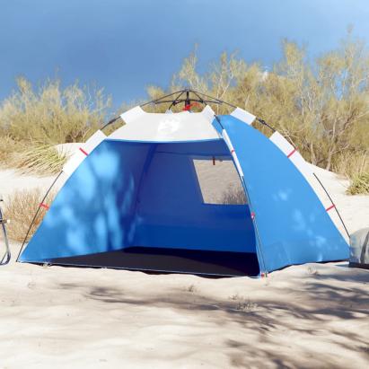 Cort camping 4 persoane albastru azur impermeabil setare rapidă GartenMobel Dekor