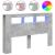 Tăblie de pat cu LED, gri beton, 160x18,5x103,5 cm, lemn GartenMobel Dekor