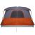 Cort camping cu verandă 4 persoane, gri/portocaliu, impermeabil GartenMobel Dekor