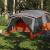 Cort camping cu verandă 4 persoane, gri/portocaliu, impermeabil GartenMobel Dekor