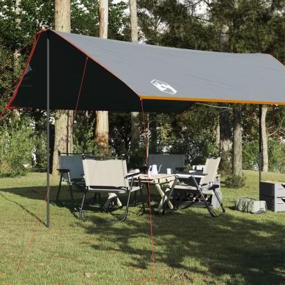 Prelată de camping gri/portocaliu, 460x305x210 cm, impermeabilă GartenMobel Dekor