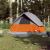 Cort de camping cupolă 3 persoane, gri/portocaliu, impermeabil GartenMobel Dekor