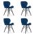 Set 4 scaune stil scandinav, Artool, Lago Velvet, catifea, lemn, bleumarin si negru, 47x52x73.5 cm GartenVIP DiyLine