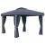Pavilion cu perdele & șiruri lumini LED, antracit, 3x3 m GartenMobel Dekor