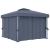 Pavilion cu perdele & șiruri lumini LED, antracit, 3x3 m GartenMobel Dekor