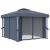 Pavilion cu perdele & șiruri lumini LED, antracit, 3x3 m GartenMobel Dekor