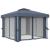 Pavilion cu perdele & șiruri lumini LED, antracit, 3x3 m GartenMobel Dekor