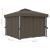 Pavilion cu perdea & șir de lumini LED, gri taupe, 3x3 m GartenMobel Dekor