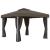 Pavilion cu perdea & șir de lumini LED, gri taupe, 3x3 m GartenMobel Dekor