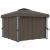 Pavilion cu perdea & șir de lumini LED, gri taupe, 3x3 m GartenMobel Dekor