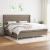 Pat box spring cu saltea, gri taupe, 200x200 cm, textil GartenMobel Dekor