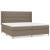 Pat box spring cu saltea, gri taupe, 200x200 cm, textil GartenMobel Dekor