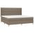 Pat box spring cu saltea, gri taupe, 200x200 cm, textil GartenMobel Dekor
