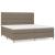 Pat box spring cu saltea, gri taupe, 200x200 cm, textil GartenMobel Dekor