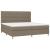 Pat box spring cu saltea, gri taupe, 200x200 cm, textil GartenMobel Dekor