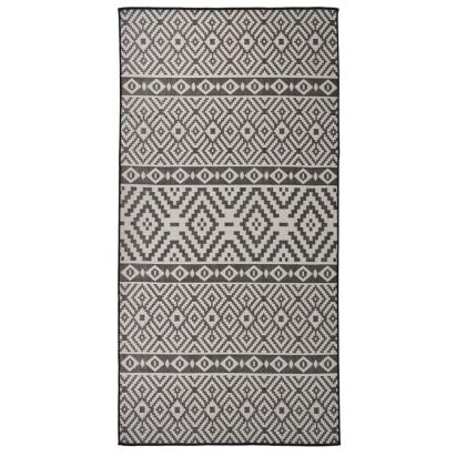 Covor de exterior, dungi negre, 100x200 cm, țesătură plată GartenMobel Dekor