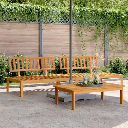 Set canapele mijloc paleți de grădină 2 buc. lemn masiv acacia GartenMobel Dekor
