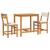 Set mobilier de balcon cu perne, 3 piese, lemn masiv acacia GartenMobel Dekor