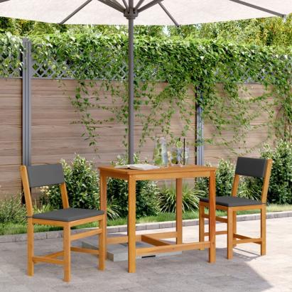 Set mobilier de balcon cu perne, 3 piese, lemn masiv acacia GartenMobel Dekor