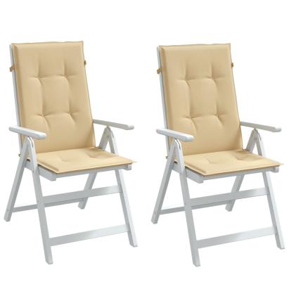 Perne scaun cu spătar înalt 2 buc. melanj bej 120x50x4cm textil GartenMobel Dekor