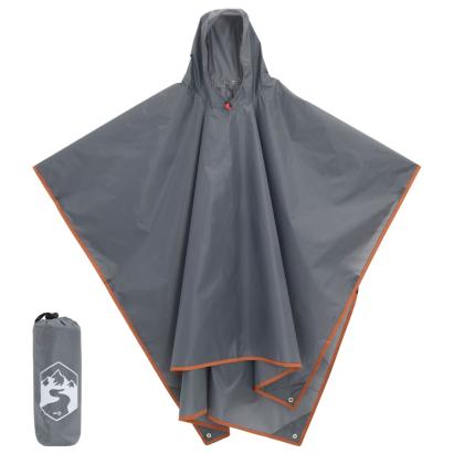 Poncho ploaie cu glugă design 2 în 1 gri/portocaliu 223x145 cm GartenMobel Dekor
