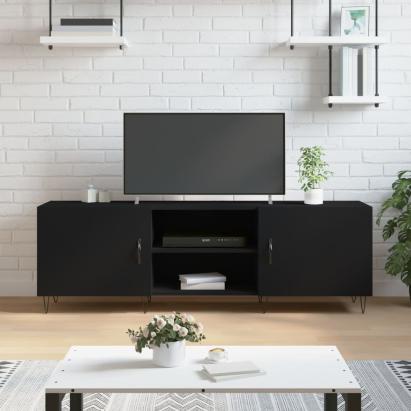 Comodă TV, negru, 150x30x50 cm, lemn compozit GartenMobel Dekor