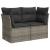 Set mobilier grădină cu perne, 6 piese, gri, poliratan GartenMobel Dekor