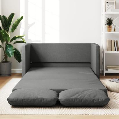 Canapea extensibilă 2 în 1, gri închis, 112x174x55 cm, textil GartenMobel Dekor