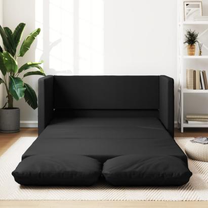 Canapea extensibilă 2 în 1, negru, 112x174x55cm piele ecologică GartenMobel Dekor