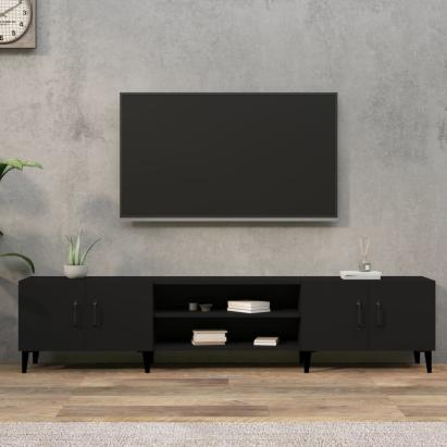 Comodă TV, negru, 180x31,5x40 cm, lemn prelucrat GartenMobel Dekor