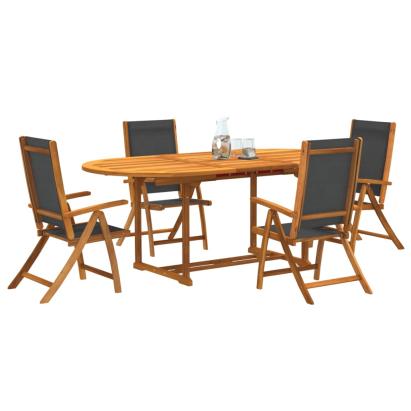 Set mobilier de grădină, 5 piese, lemn masiv acacia/textilenă GartenMobel Dekor