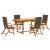 Set mobilier de grădină, 5 piese, lemn masiv acacia/textilenă GartenMobel Dekor