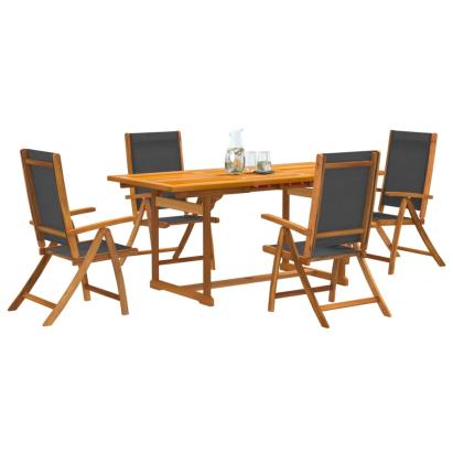Set mobilier de grădină, 5 piese, lemn masiv acacia/textilenă GartenMobel Dekor