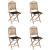 Set mobilier de exterior pliabil, cu perne, 5 piese, bambus GartenMobel Dekor