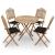 Set mobilier de exterior pliabil, cu perne, 5 piese, bambus GartenMobel Dekor