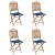 Set mobilier de exterior pliabil, cu perne, 5 piese, bambus GartenMobel Dekor