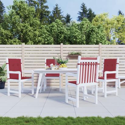 Perne cu spătar mic, 4 buc. roșu vin 100x50x3 cm textil oxford GartenMobel Dekor