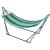 Hamac bumbac cu suport otel, geanta, albastru si verde, dungi, 188x62 cm GartenVIP DiyLine