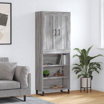 Dulap înalt, gri sonoma, 69,5x34x180 cm, lemn compozit GartenMobel Dekor