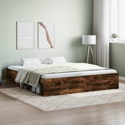 Cadru pat, stejar afumat, 180x200 cm, Super King Size GartenMobel Dekor