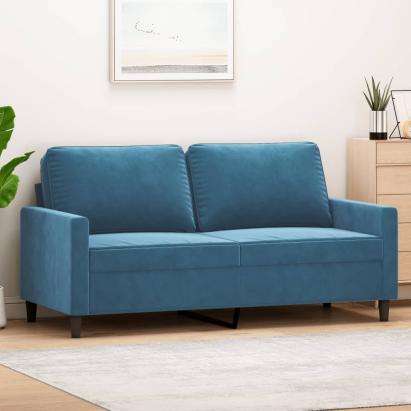 Canapea cu 2 locuri, albastru, 140 cm, catifea GartenMobel Dekor
