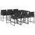 Set mobilier de grădină cu perne, 7 piese, negru, poliratan GartenMobel Dekor