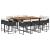 Set mobilier de exterior cu perne, 11 piese, negru, poliratan GartenMobel Dekor
