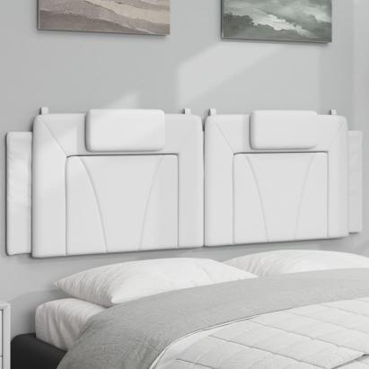 Pernă pentru tăblie pat, alb, 160 cm, piele artificială GartenMobel Dekor