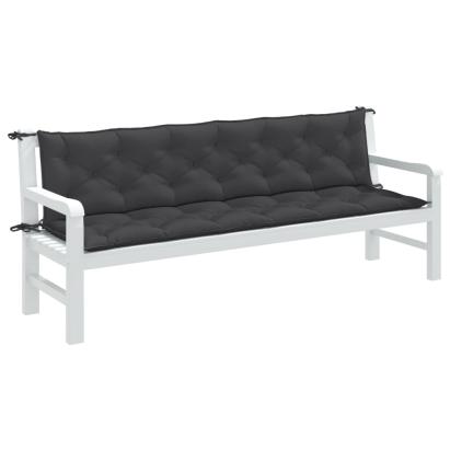 Pernă bancă de grădină 2 buc melanj antracit 200x50x7 cm textil GartenMobel Dekor