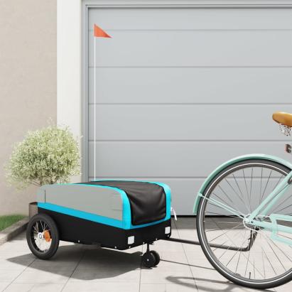 Remorcă pentru biciclete, negru și albastru, 30 kg, fier GartenMobel Dekor