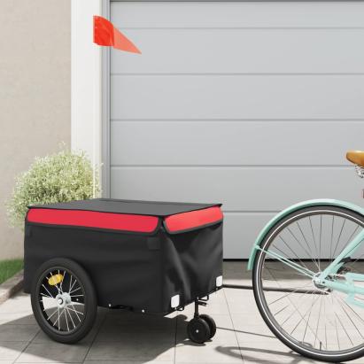 Remorcă pentru biciclete, negru și roșu, 45 kg, fier GartenMobel Dekor
