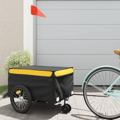 Remorcă pentru biciclete, negru și galben, 45 kg, fier GartenMobel Dekor