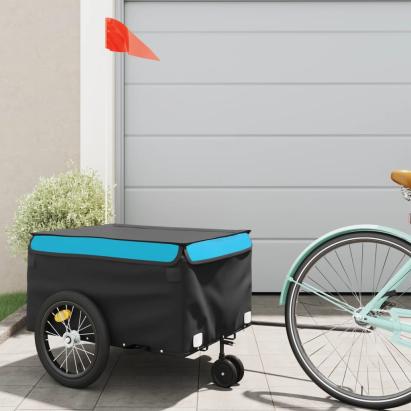 Remorcă pentru biciclete, negru și albastru, 45 kg, fier GartenMobel Dekor