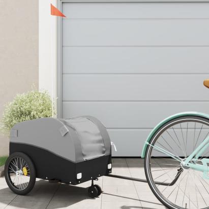Remorcă pentru biciclete, negru și gri, 30 kg, fier GartenMobel Dekor